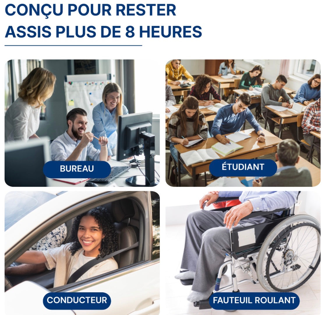 AssiDoux™️ — Coussin en gel pour soulager le dos, les hanches et le coccyx