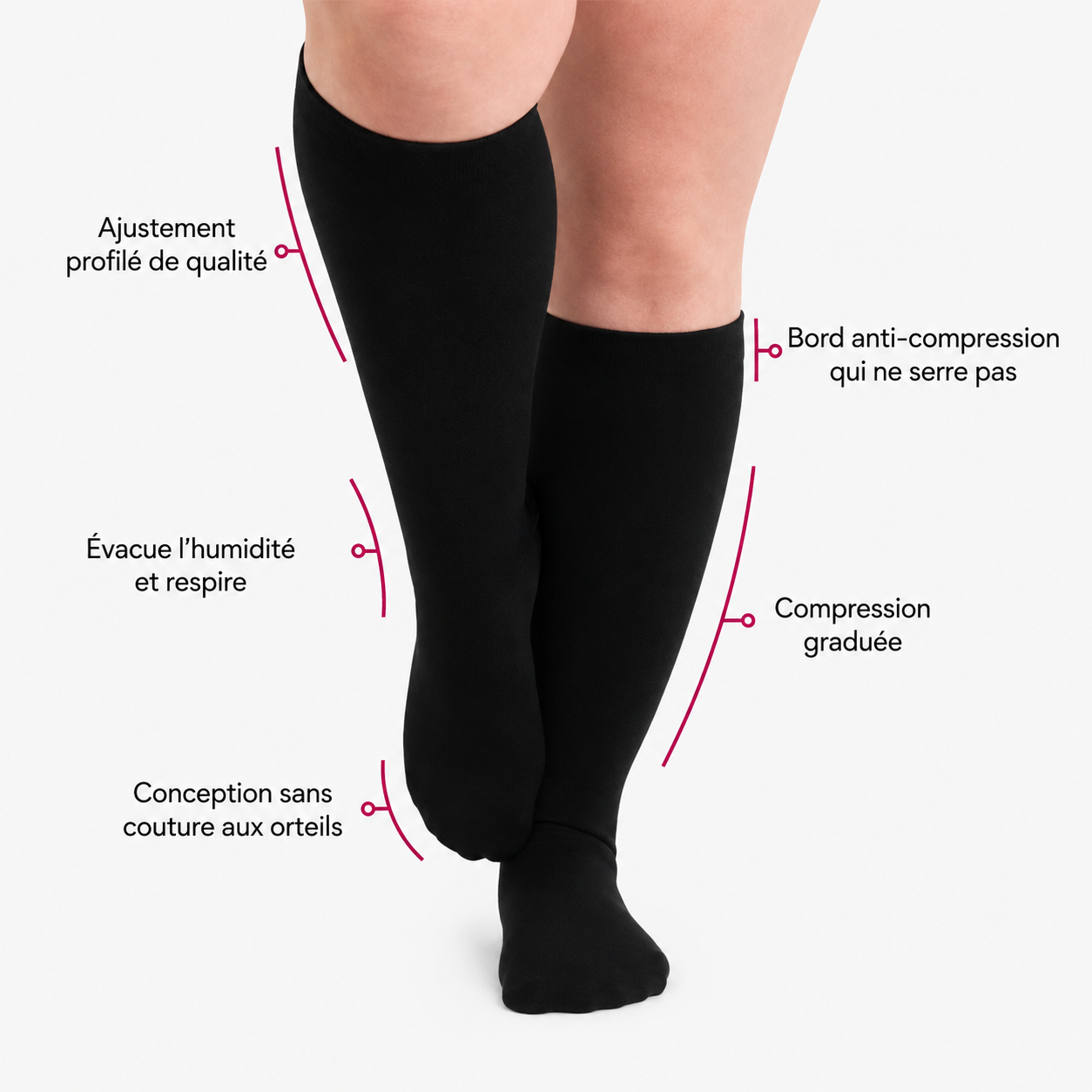 DouxVein™️ — Chaussettes de compression en bambou pour jambes légères