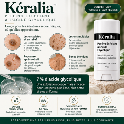 Kéralia™ – Stick exfoliant à l’acide glycolique pour les kératoses séborrhéiques