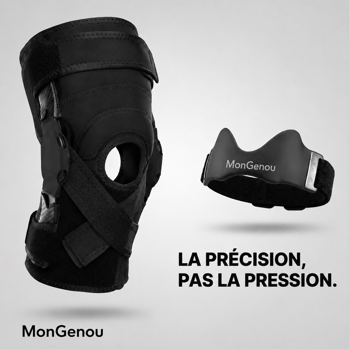 MonGenou™ — La Sangle qui Cible Ta Douleur