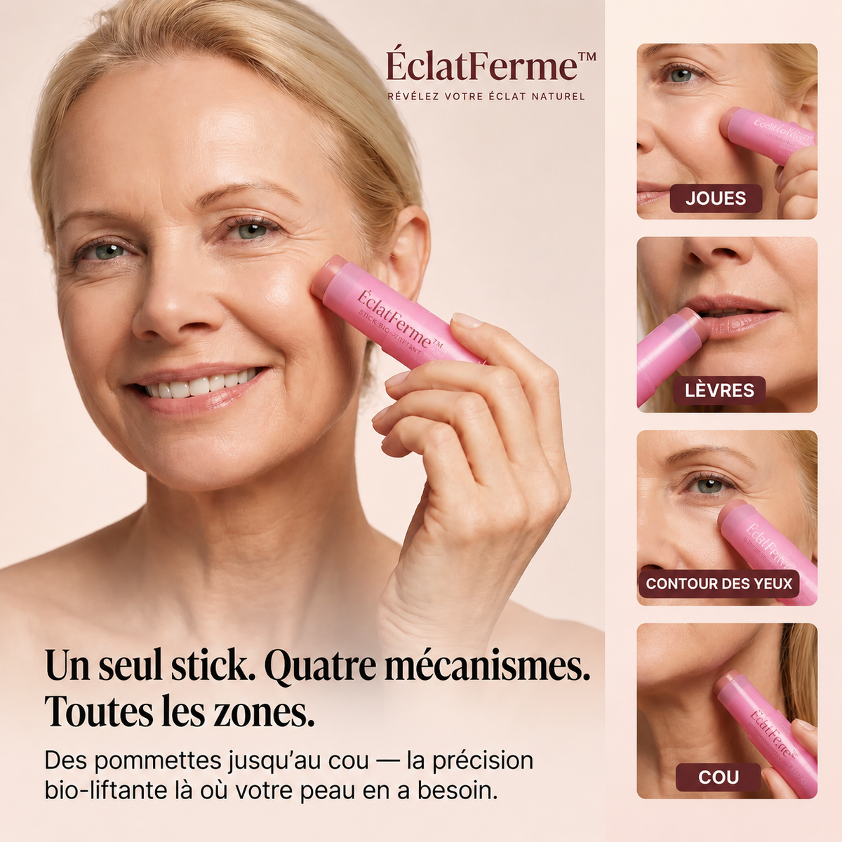 Bâton Bio-Liftant ÉclatFerme™️ — PDRN, Volufiline & Peptides 200 Da