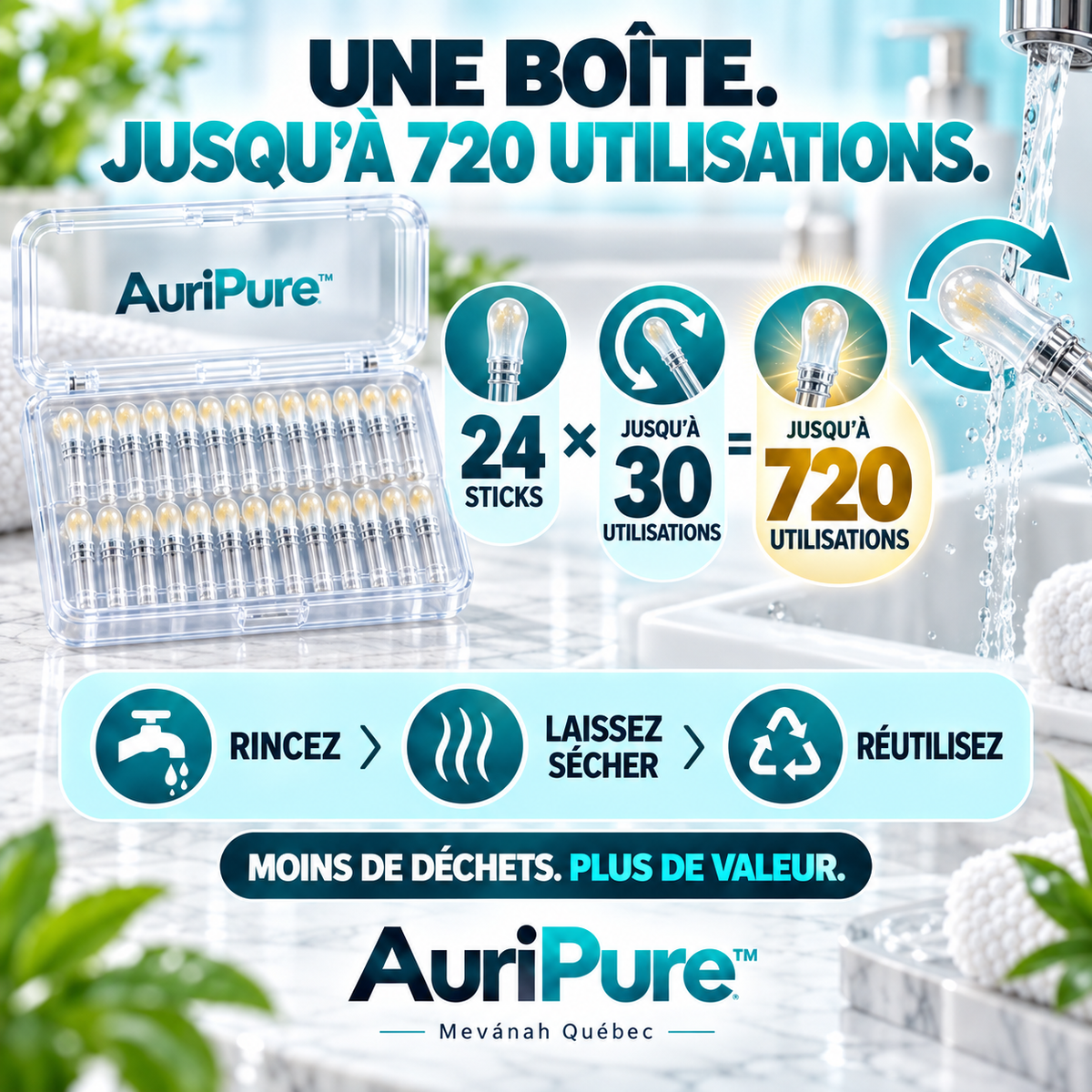 AuriPure™ Sticks nettoyants adhésifs réutilisables